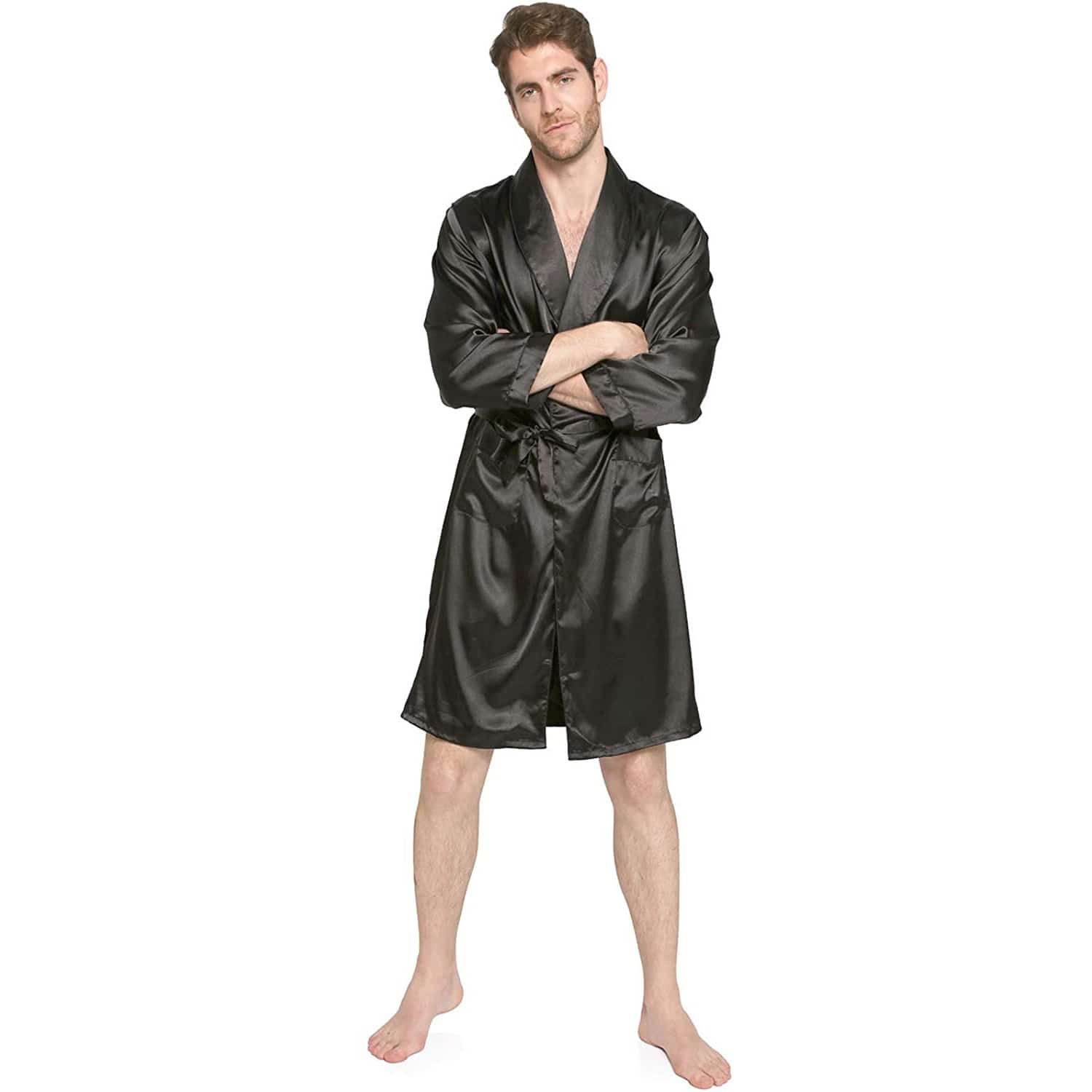 Men's Silk Kimono Robe Summer Luxury Silk Bathrobe