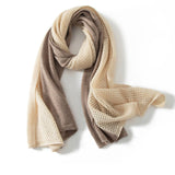 Mixed Colors Pure Cashmere Scarf Cut - out Long Cashmere Shawl and Wraps