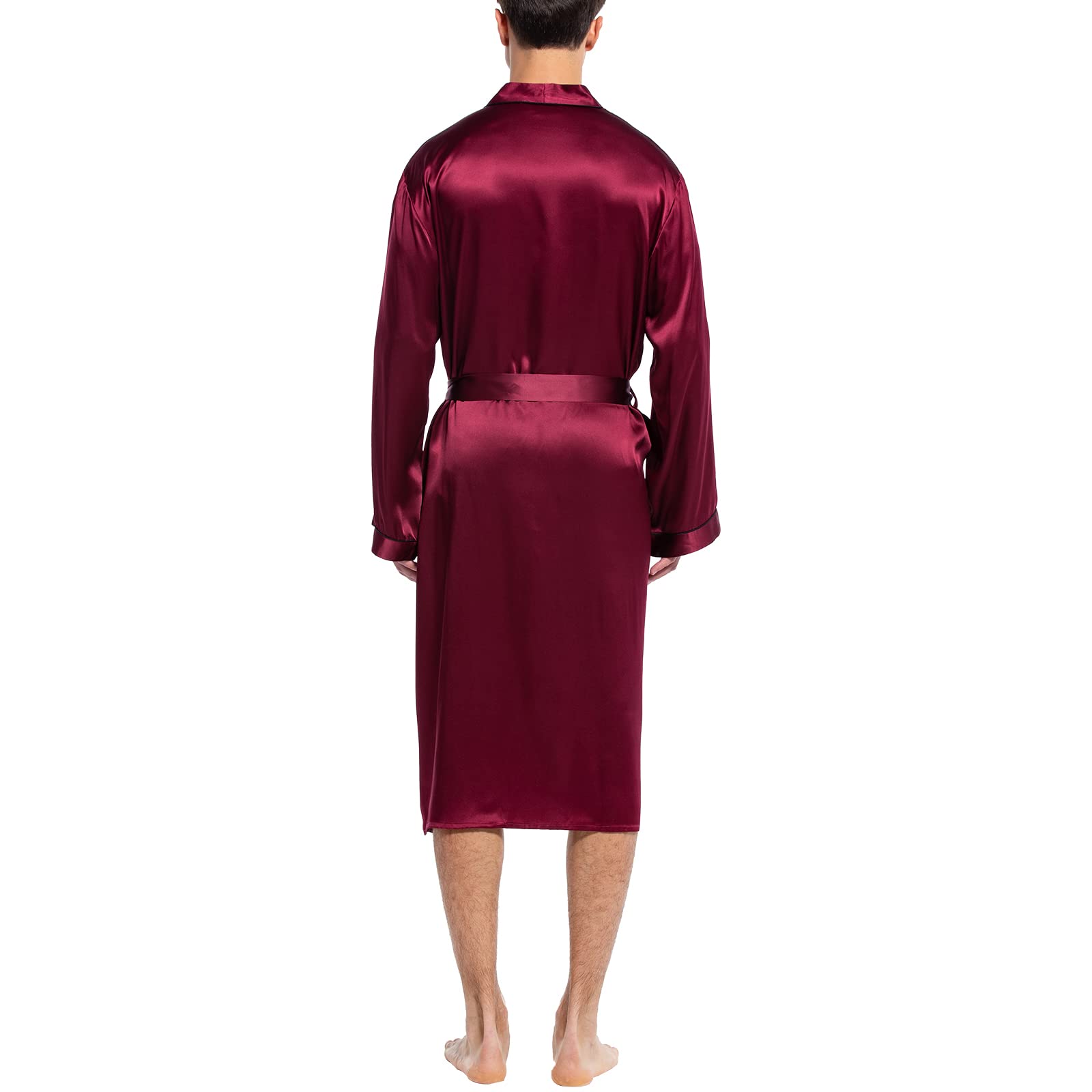 Mulberry Men's Silk Robe Luxury Long Silk Bath Robe