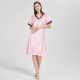 Mulberry Silk Chemise Women's V Neck Silk Lace Nightdress
