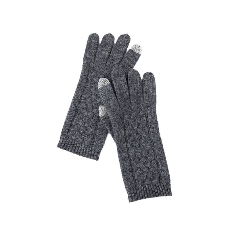Pure Cashmere Gloves for Women Ladies Soft Cashmere Knitted Gloves Touch Screen