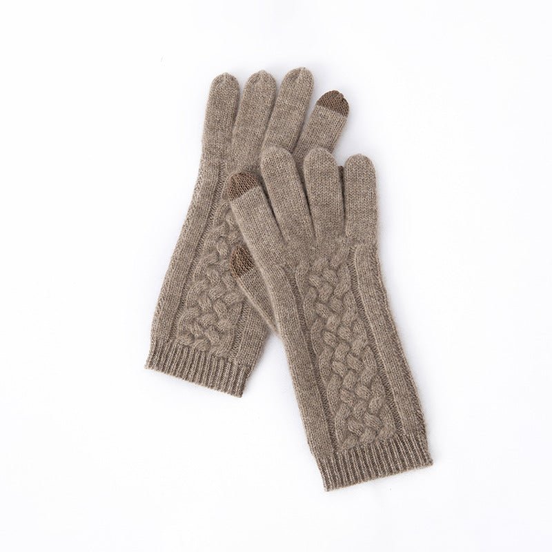 Pure Cashmere Gloves for Women Ladies Soft Cashmere Knitted Gloves Touch Screen