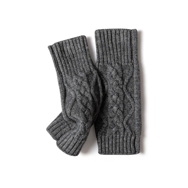 pure cashmere gloves womens fingerless gloves wrist protection knitted half finger gloves