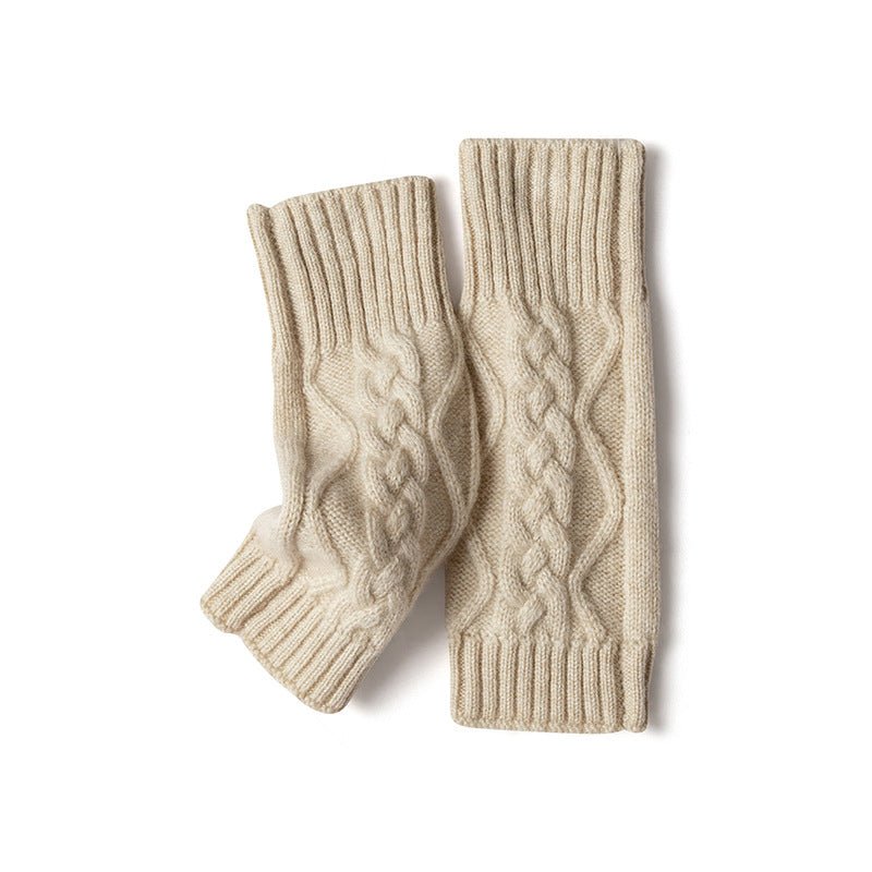 pure cashmere gloves womens fingerless gloves wrist protection knitted half finger gloves