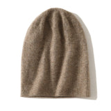 Reversible Double Layer Cashmere Knit Beanie Double Sided Cashmere Hat Folded Edge