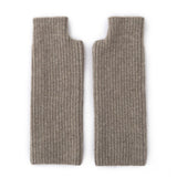 Ribbed Pure Cashmere Gloves Cashmere Wrist Warmers Long Cashmere Mitts