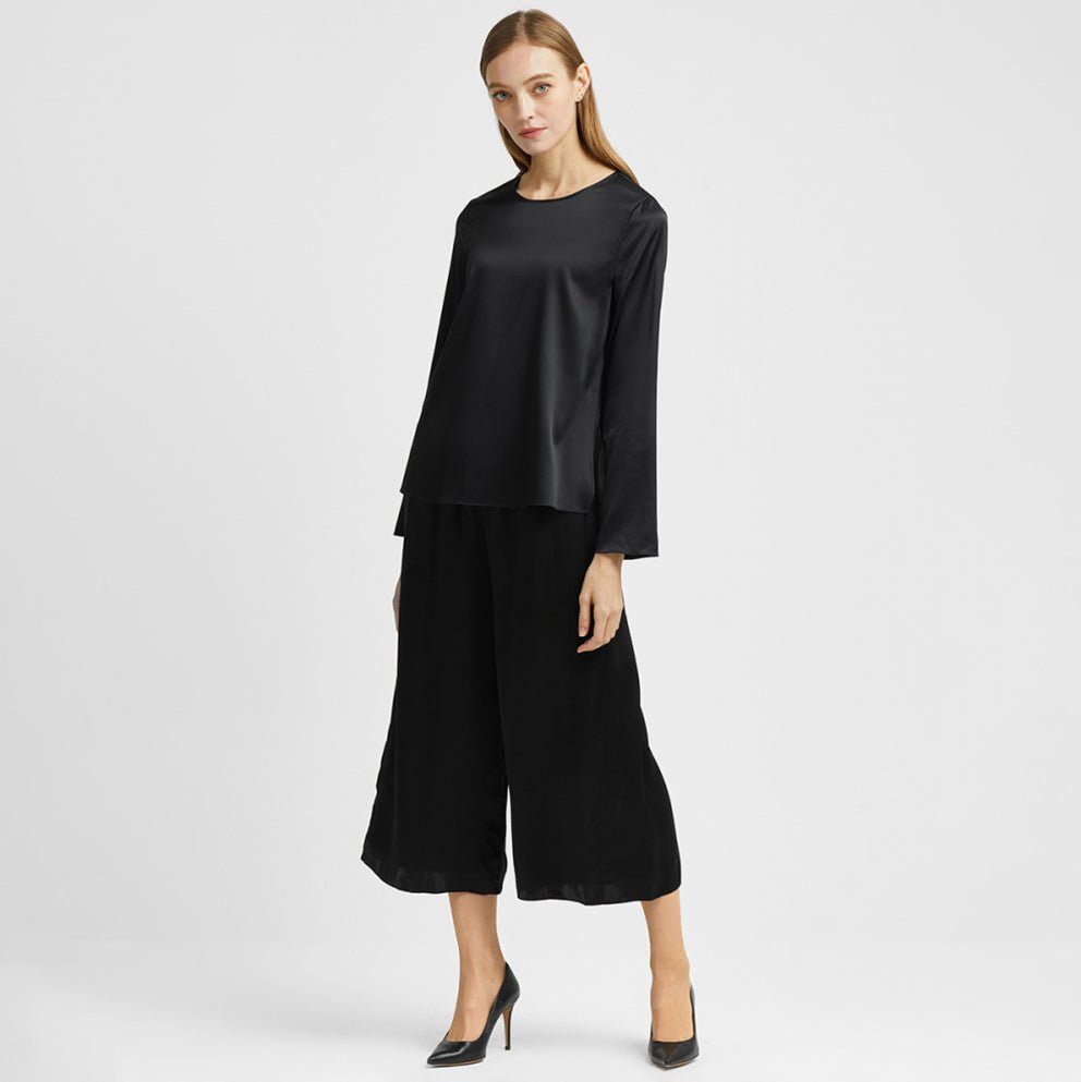 Silk Blouse For Women Long Sleeve Pure Office Work Silk Shirts