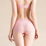 Silk Knitted Underwear Women's Lace Shorts Mulberry Silk Sexy Pink S