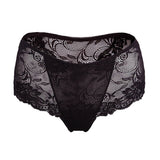 Silk Knitted Underwear Women's Lace Shorts Mulberry Silk Sexy Black S