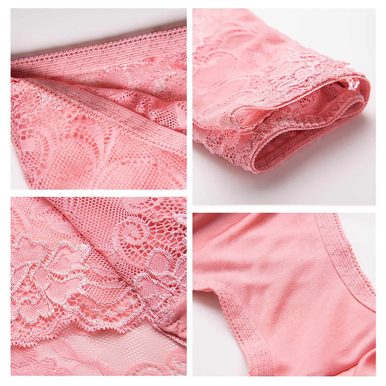 Silk Knitted Underwear Women's Lace Shorts Mulberry Silk Sexy Pink S