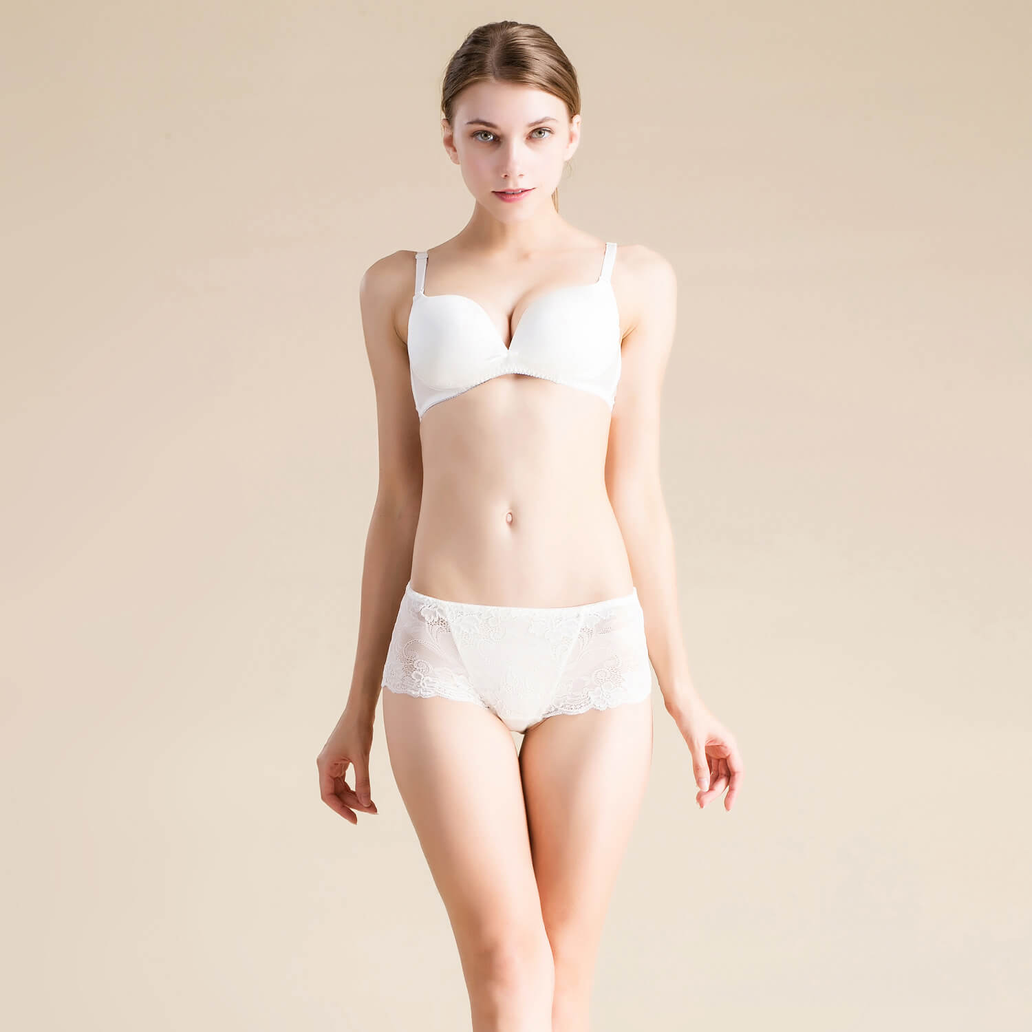 Silk Knitted Underwear Women's Lace Shorts Mulberry Silk Sexy White XS