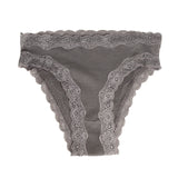 Silk panties women's lace ribbed mulberry silk mid - waist briefs