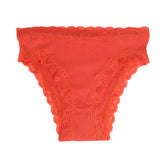 Silk panties women's lace ribbed mulberry silk mid - waist briefs