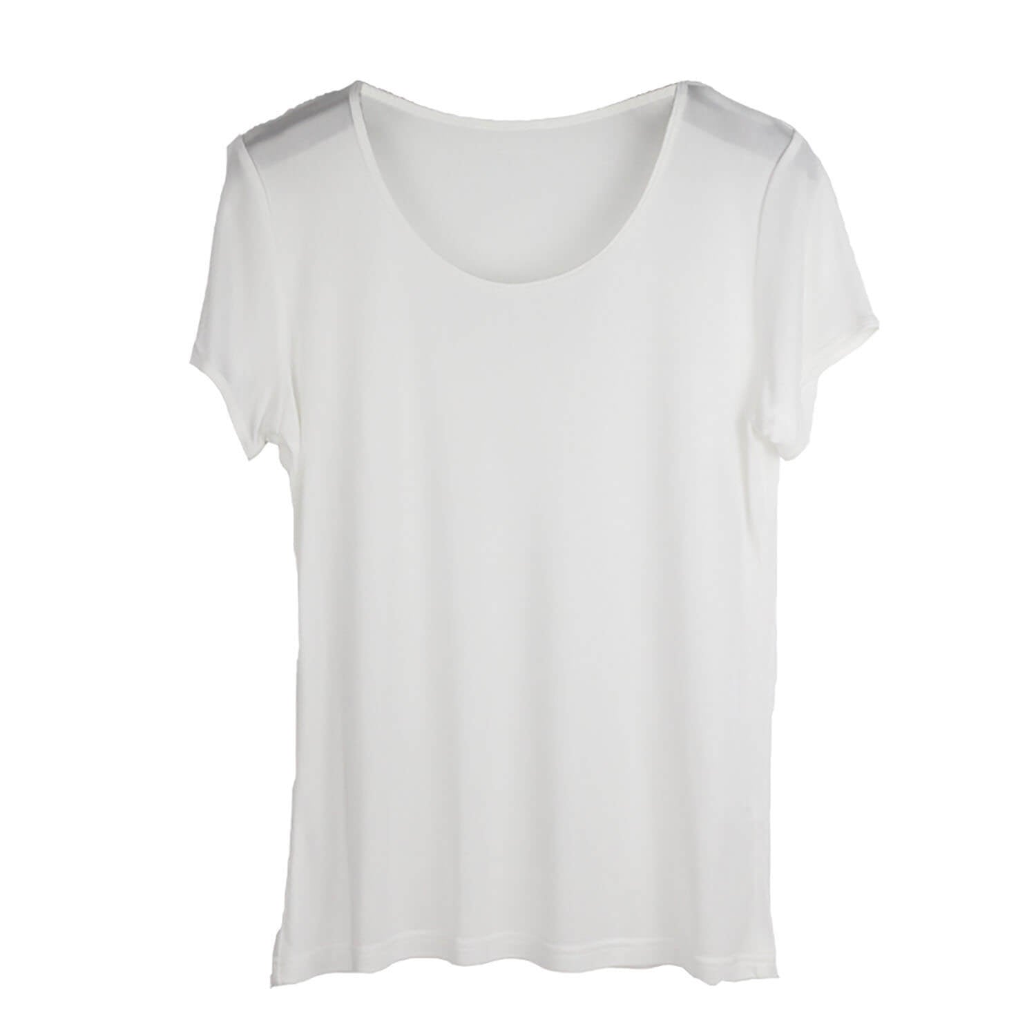 Silk Short Sleeve Women's T-shirt Silk Knitted Bottoming Shirt Top White S