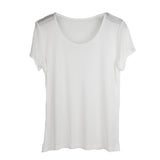 Silk Short Sleeve Women's T-shirt Silk Knitted Bottoming Shirt Top White S