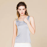 Silk Vest Mulberry Silk Sleeveless Bottoming Shirt Women's Top Silver gray XS