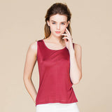 Silk Vest Mulberry Silk Sleeveless Bottoming Shirt Women's Top Claret XS
