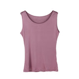 Silk Vest Mulberry Silk Sleeveless Bottoming Shirt Women's Top Light Purple XS