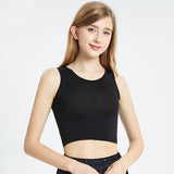 Summer Sleeveless Silk Vest Silk Knitted Bottoming Shirts Black XS