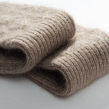 Soft Cable Fingers Free Fingerless Cashmere Knit Gloves Cashmere Wrist Protection
