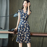 Summer Silk Floral Dress 100% Mulberry warp pure silk dresses