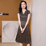 Summer Silk Floral Dress for Women a line pure silk Guest Party Dress