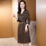 Summer Silk Floral Dress Printed pure silk dresses with sash