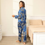 Tiger Silk Pajama Set Printed 100% Silk Pajamas For Women