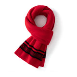 Unisex Cashmere Scarf with Contrast Woven Soft Knitted Cashmere Wrap