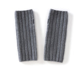 Unisex Ribbed Cashmere Hand Warmers Fingerless Cashmere Gloves