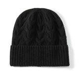 women and men cashmere cable knitted solid hats winter warm cashmere beanie