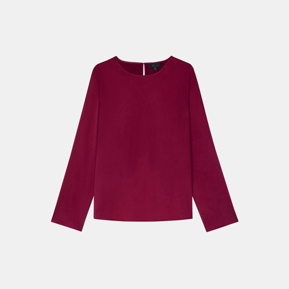Women Pullover Long Sleeve Pure Mulberry Silk Blouse