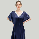 Women Pure Silk Nightdress V Neck 100% Silk Sleepwear