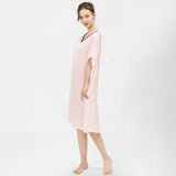 Women Pure Silk Nightdress V Neck 100% Silk Sleepwear