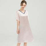 Women Pure Silk Nightdress V Neck 100% Silk Sleepwear