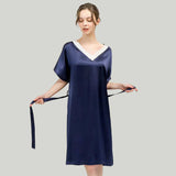 Women Pure Silk Nightdress V Neck 100% Silk Sleepwear