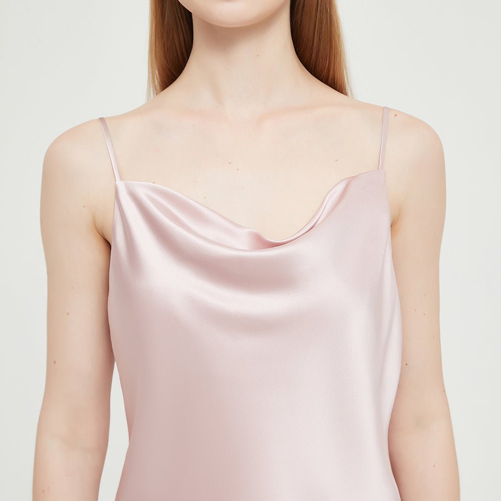 Women Silk Cami Set 100% Cowl Neck Silk Camisole Set