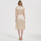 Women Stand Collar Silk Dress 100% Silk Dresses