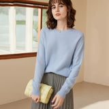 Womens Boat Neck Cashmere Sweater Long Sleeve Cashmere Pullover