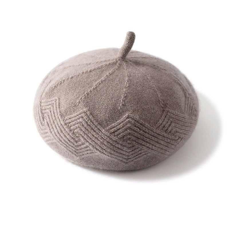 Womens Cashmere Beret Soft Knit French Cashmere Painter Hat