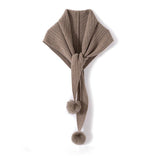 Womens Cashmere Scarf with Pom Cashmere Neck Scarf Plush Pom Ends