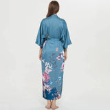 Women's Blossoms And Butterflies Floral Print Silk Kimono