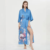 Women's Blossoms And Butterflies Floral Print Silk Kimono
