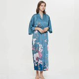 Women's Blossoms And Butterflies Floral Print Silk Kimono