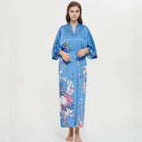 Women's Blossoms And Butterflies Floral Print Silk Kimono