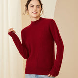 Womens Mock Neck Long Sleeves Cashmere Sweater