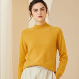 Womens Mock Neck Long Sleeves Cashmere Sweater