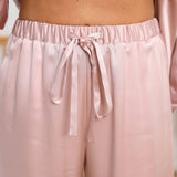 Women's Pure Silk Robe And Pajama Set With Pockets