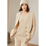 Women's Ribbed Knit Scoop Neck Sleeveless Cashmere Vest U - Neck Cashmere Tank