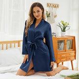 Womens Silk Robes 100% Mulberry Pure Silk Robe For Bridesmaids